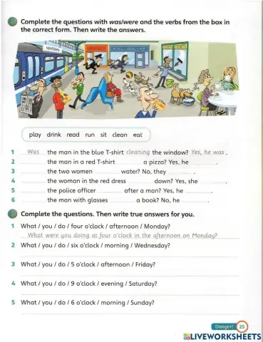 Superminds 4 past continuous questions
