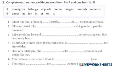Verbs and prepositions