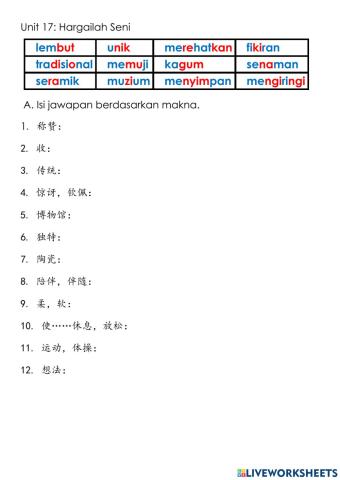 Bahasa Melayu tahun 2 Unit 17