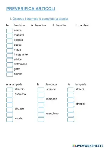 ARTICOLI preverifica
