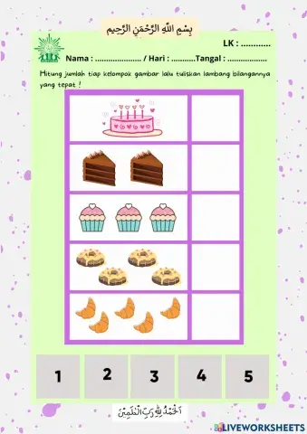 Worksheet food Makanan