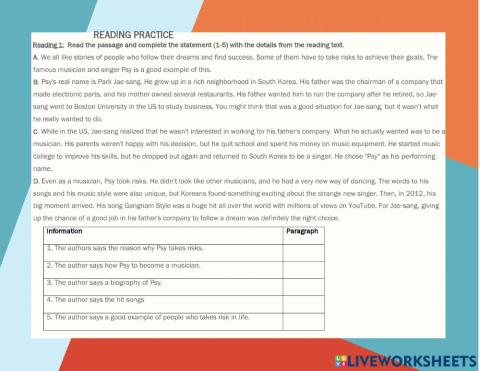 Pwf.reading practice