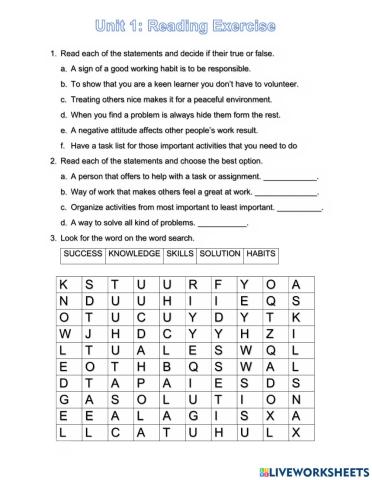 U6 Reading Excercises (L6)