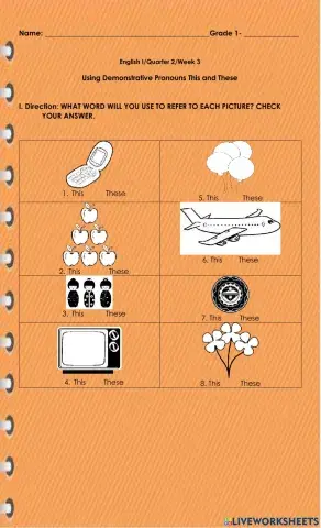 Using Demonstrative Pronouns This and These