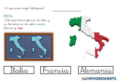 País al que viajó velázquez