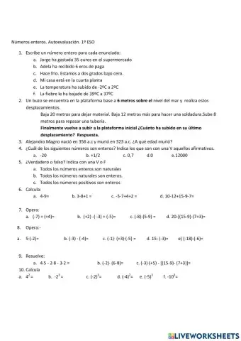 Los números enteros