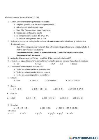 Los números enteros