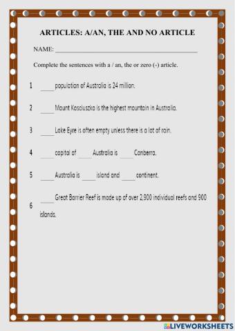 Articles: a-an, the and no article