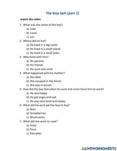 The Blue Belt Part 1