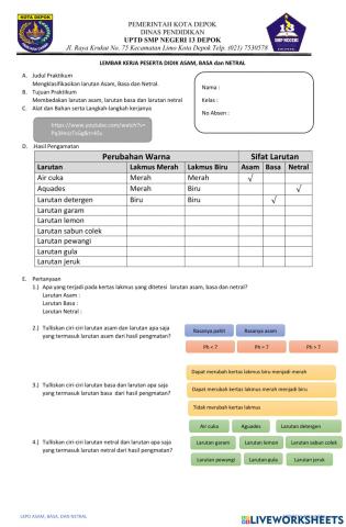 LKPD Asam, Basa dan Netral