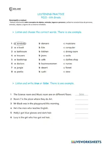 Listening relative pronouns