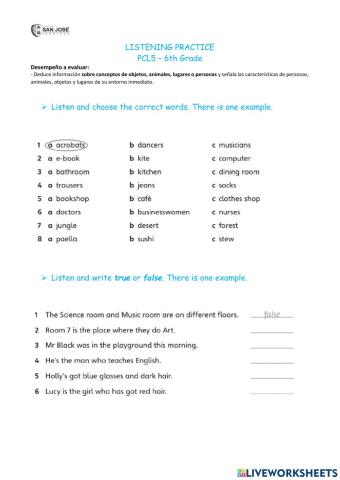 Listening relative pronouns