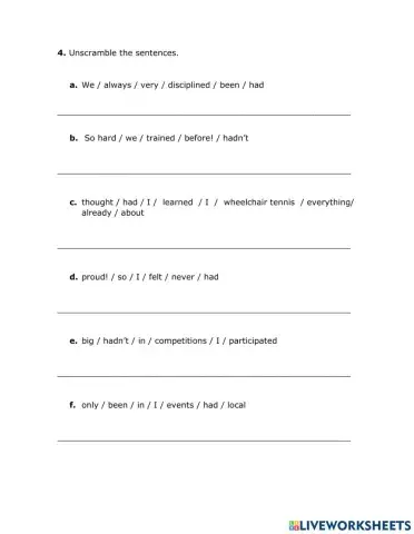 Evaluation Past Perfect