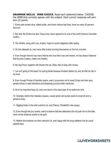 Subject-Verb Agreement