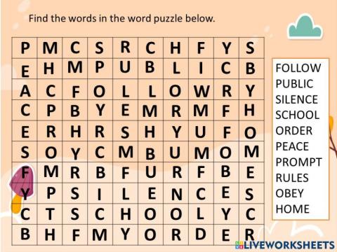 Obedience Word Puzzle