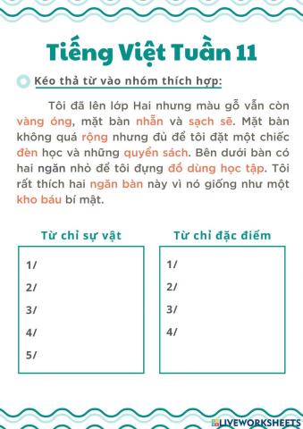 Tiếng Việt tuần 11