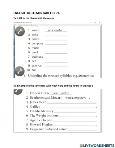 English File Elementary File 7A Workbook