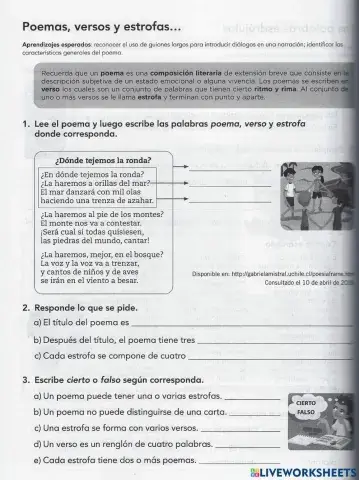 Poemas, versos y estrofas