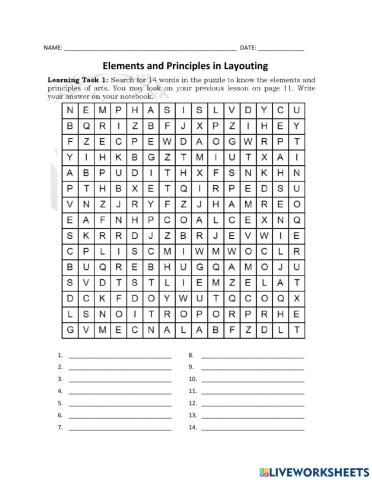 Elements and Principles in Layouting