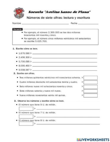 Números de siete cifras