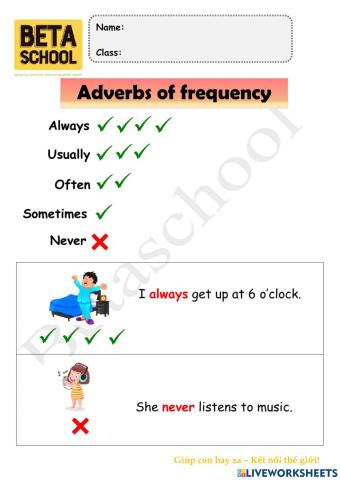 BE3A - Adverbs of frequency - TOPIC 8