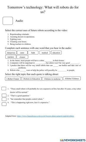 Tomorrow's technology: What will robots do for us?