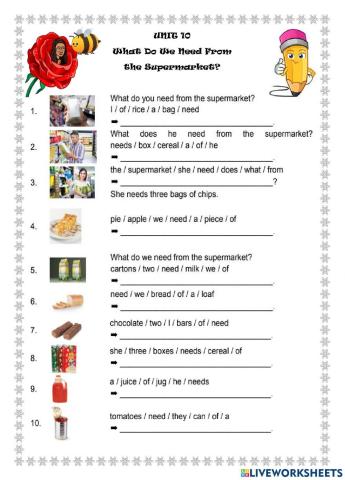 Unit 10 - What Do We Need From the Supermarket?
