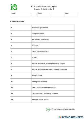 Chapter 9. A visit to Earth