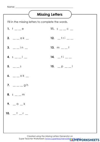 Spelling Words with S Blends