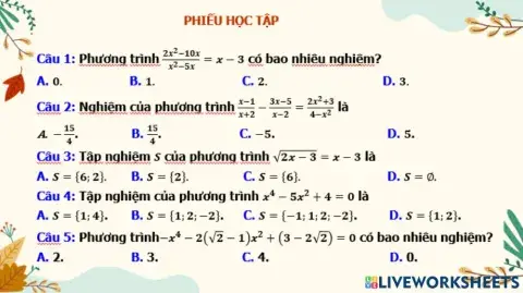 Pt quy về pt bậc nhất, bậc hai