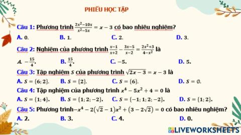 Pt quy về pt bậc nhất, bậc hai