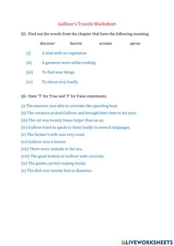 Gulliver's Travels (Class-5) NCERT