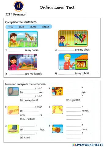 Online level test P2