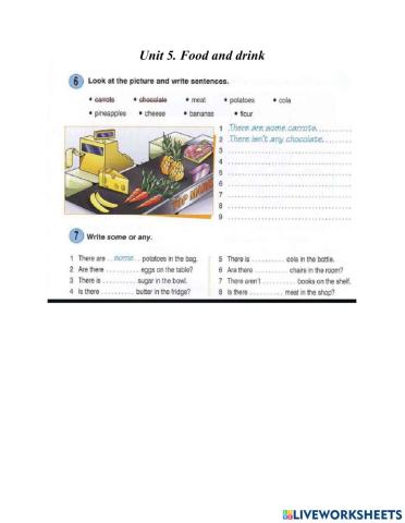 Unit 5 food and drink