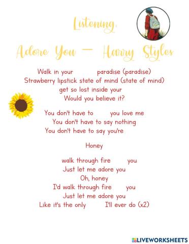 Harry Styles: Adore you