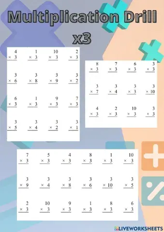 Multiplication Drills 3