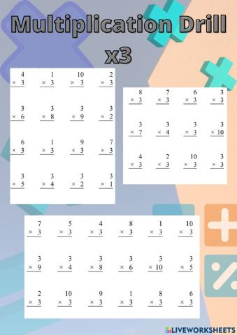 Multiplication Drills 3