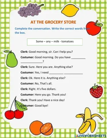 at the grocery conversation