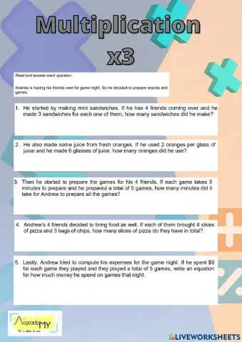 Multiplication Wordproblem