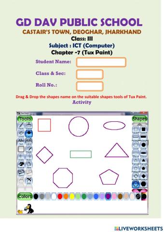 Shapes tools of Tux Paint
