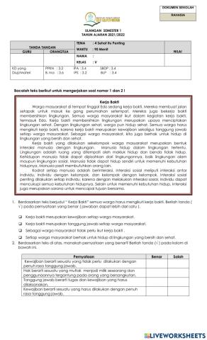 Ulangan semester tema 4