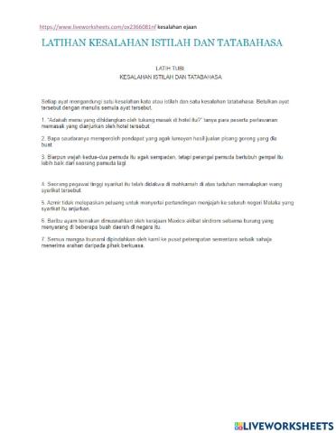 Latihan Rumusan dan tatabahasa ting 4 - 5