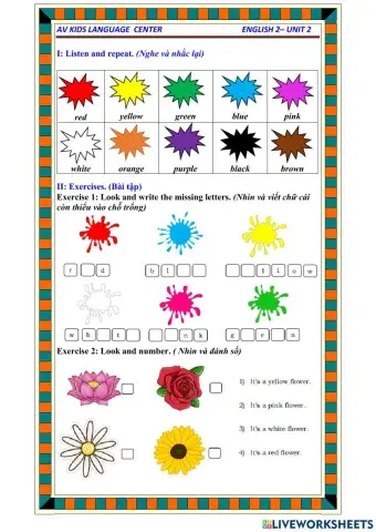 PBT Unit 2 Colors Mrs.Thuy