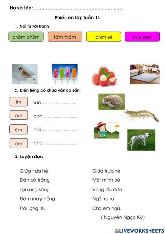 Bài tiếng việt tuần 13