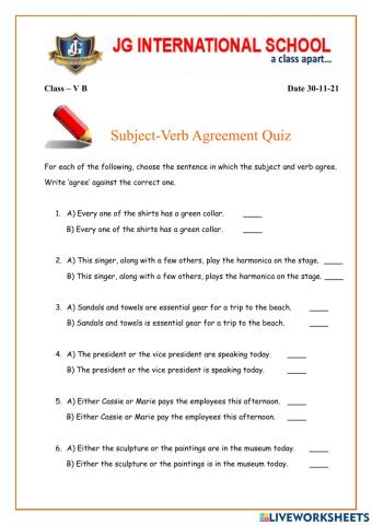 Subject-Verb agreement