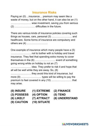FCE - Insurance - Wordform - P.26