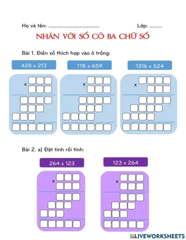 Nhân với số có ba chữ số