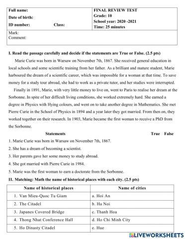 English mock test (Phan ThiHien)