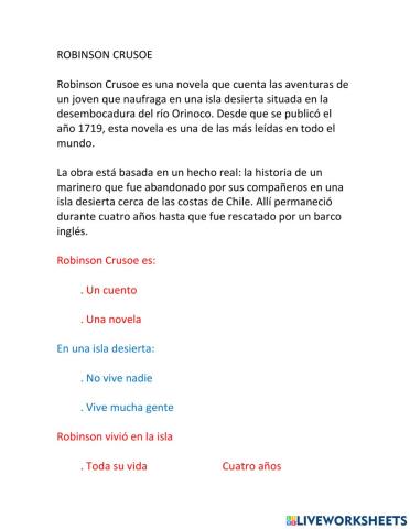 Robinson crusoe
