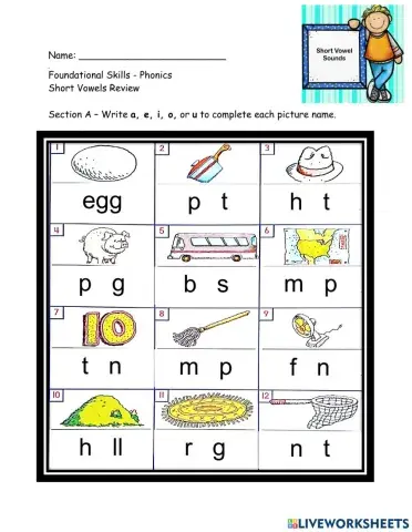 Short Vowel Review
